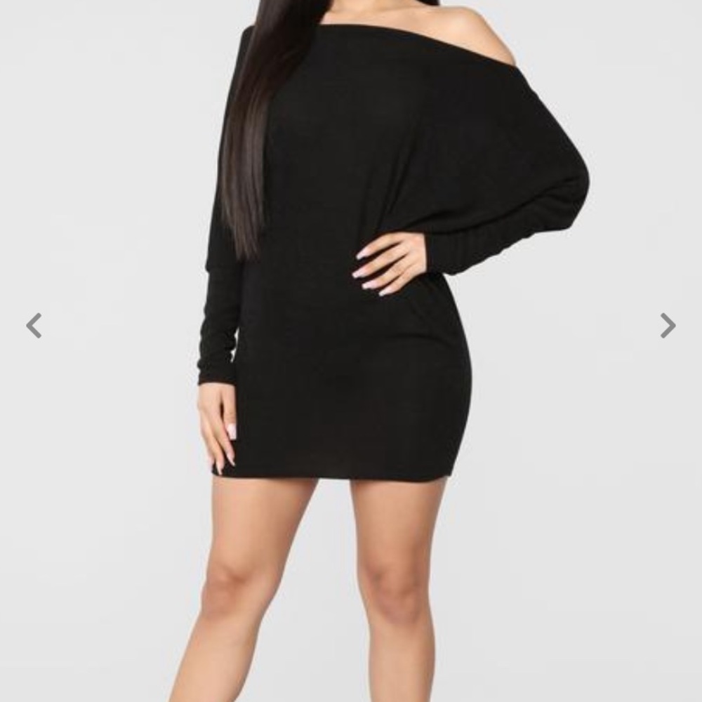 Fashion Nova Black Off The Shoulder Dress